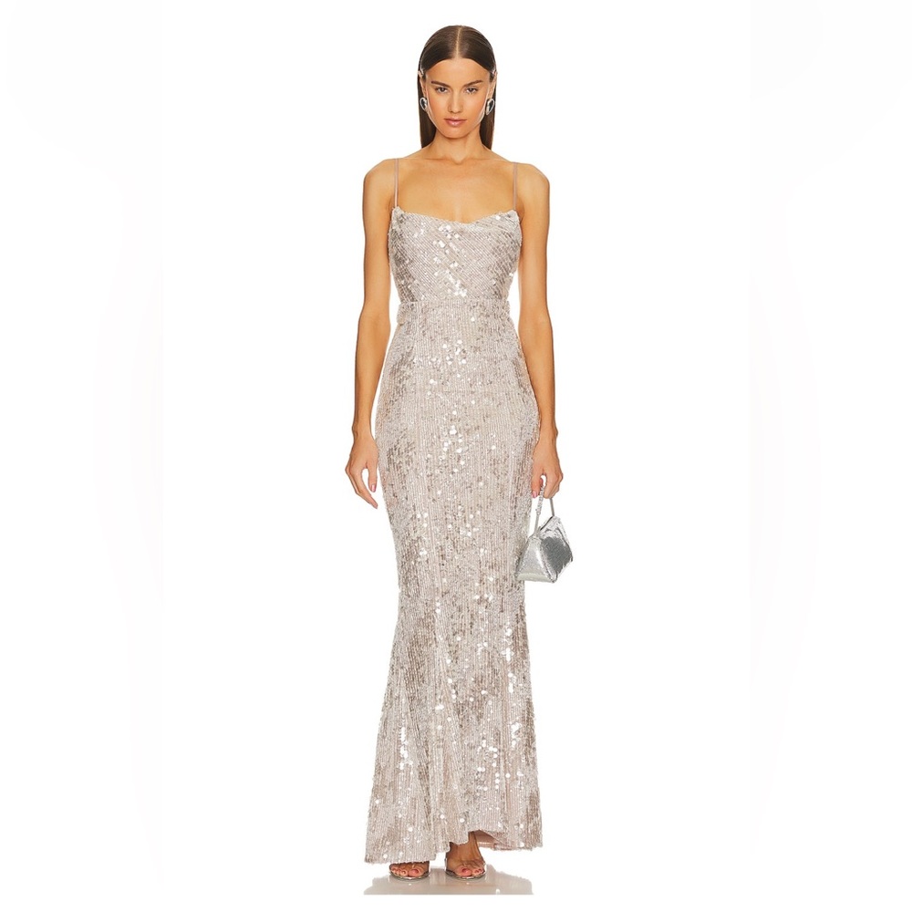 X REVOLVE MARLENE GOWN in FROST (Michael Castello)